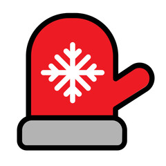 Mitten with Snowflake Pattern Icon