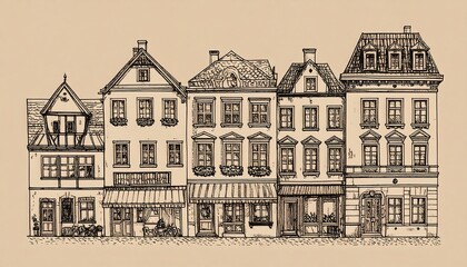 Vintage European townhouses