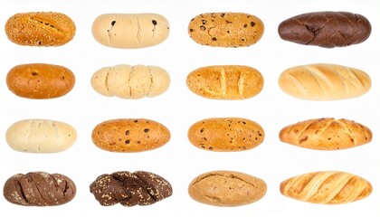 Assorted Artisan Breads Variety of Grains, Shapes, and Flavors