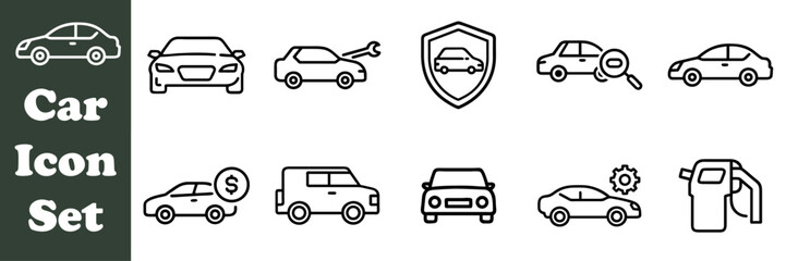 Obraz premium Vector icon of car and car maintenance car repair car icon automobile