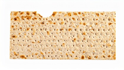 Single Matzah Cracker, Passover Bread, Unbroken, Whole Wheat, Flatbread, Crispy, Brown Spots, Slight