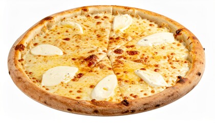 Delicious Four Cheese Pizza Mozzarella, Creamy Texture, Golden Crust