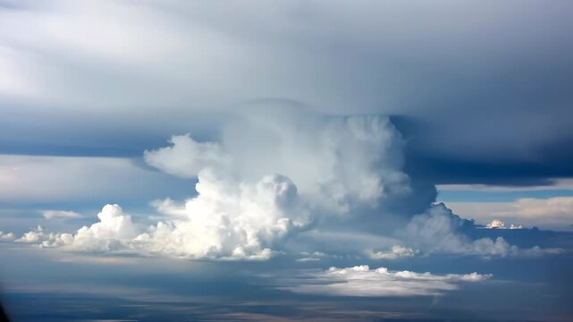 Captivating timelapse of a vast cloudy sky, exhibiting a slow, powerful swirling motion indicative of a large weather system epic, beauty, powerful