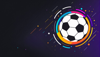 Fototapeta premium classic soccer ball illustration on a vibrant abstract dark background