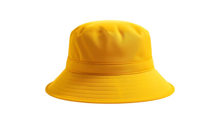 Fototapeta premium Yellow Bucket Hat Isolated on Black Background headwear