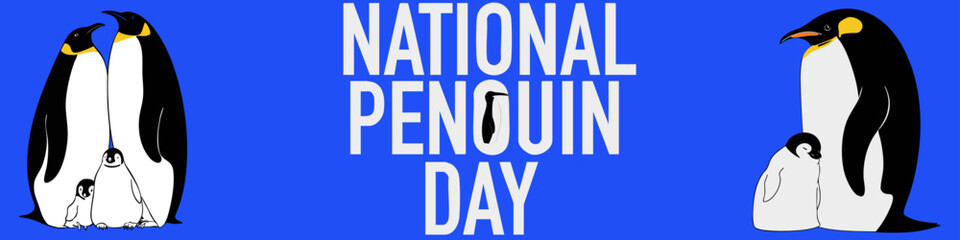 A poster for National Penguin Day. Vector illustration.