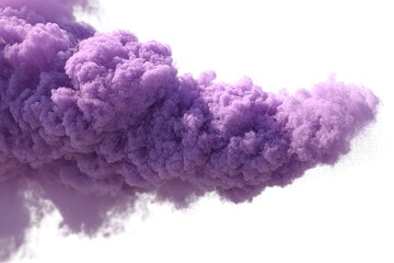 Fototapeta premium Purple smoke billowing from a smoke bomb creates an eye-catching visual display in a clear sky
