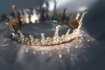 Royal sparkle crown, majestic jewelry. Beauty contest