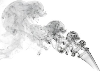 Fototapeta premium Abstract Smoke Wisps Flowing and Curving on a White Background