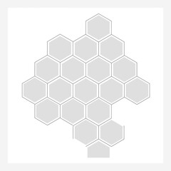 Modern geometric pattern of interlocking gray hexagons creating a clean, abstract background for innovative designs and technology themes