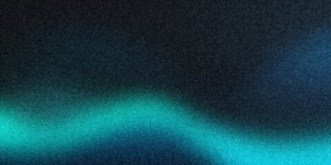 Dynamic flowing teal and blue gradient light creating abstract textured background with digital noise effect