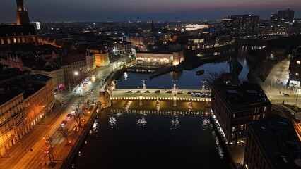 Obraz premium Wroclaw Golden Hour by Drone