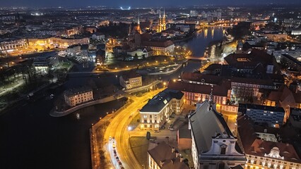 Obraz premium Wroclaw Golden Hour by Drone