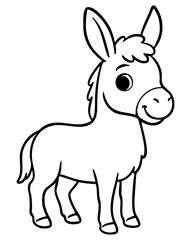 ilustracion lineal de animales del perú, burro