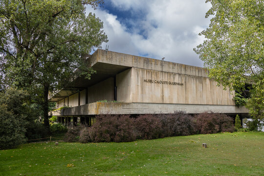 Lisbon, Portugal. SEP 28 2025 Calouste Gulbenkian Museum, Lisbon  a modernist masterpiece by architects Athouguia, Pessoa  Cid 1969 blending art, architecture, and nature in perfect harmony