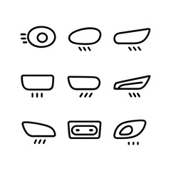 set of outline icons headlights vector on a white background
set of 9 line icons, vector, on a white background