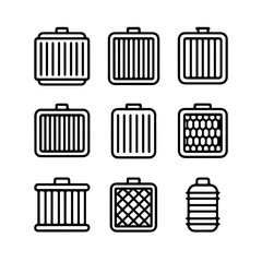 set of outline icons car radiators vector on a white background
set of 9 line icons, vector, on a white background