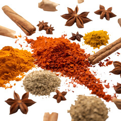 spices on white background