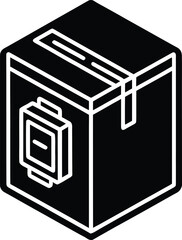 Isometric Shipping Box Icon. Cardboard Package Delivery Vector. Ecommerce Parcel Graphic.
