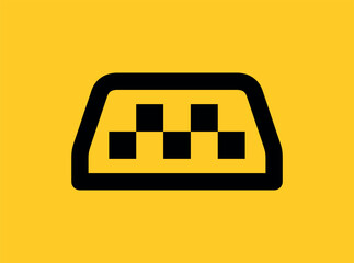 Taxi icon. Taxi checker. Yellow taxi roof light. Square pattern, symbol of public transportation in the city.