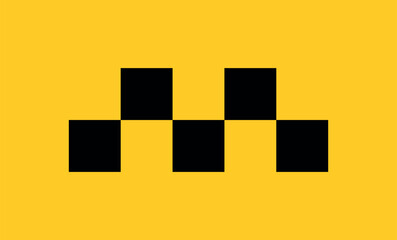 Taxi icon. Taxi checker. Yellow taxi roof light. Square pattern, symbol of public transportation in the city.