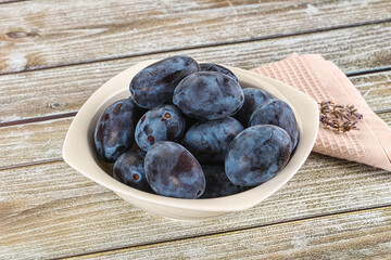 Fresh raw sweet juicy plum