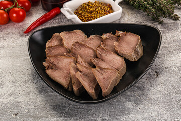 Sliced boiled pork tongue snack