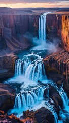 Landscape with waterfall