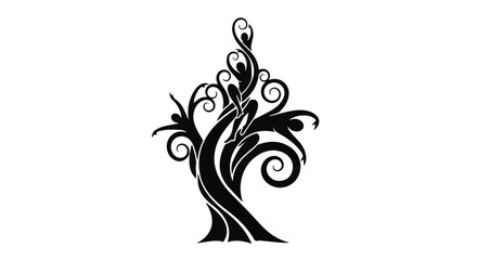 Abstract human figures intertwined in a swirling, organic tree-like design symbolizing growth and connection.