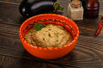Eggplant dip - Mutabal with tahini paste