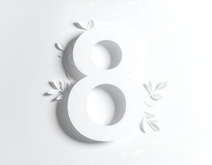 White 8 with Papery Leaves