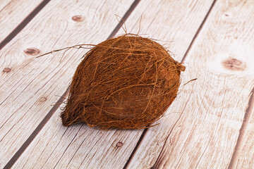 Tropical exotic brown haired coconut