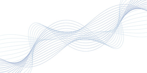 Curved wave smooth stripe seamless pattern. Geometric Technology, data frequency gradient lines on transparent background. Smooth wave abstract vector background layout design. swirly waves