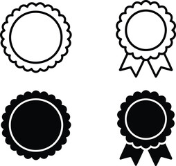 Award Ribbon Vector Silhouette For Recognition And Achievement