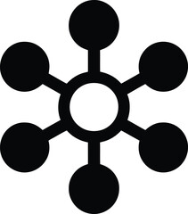 Atom Icon Illustration Black and White