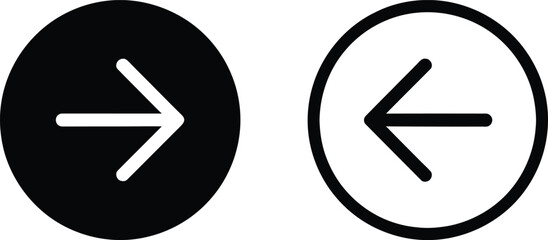 Arrow Circle Symbol Flat and Outline Vector Illustration Design