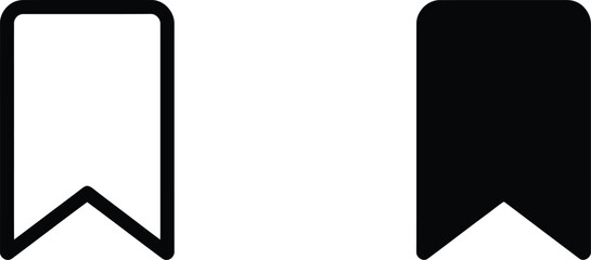 Bookmark Symbol Flat and Outline Vector Illustration Design