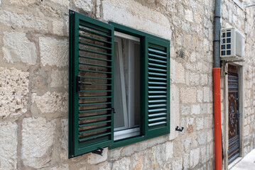 Green pvc louvered window shutters
