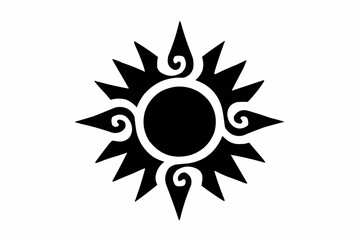 The vector illustration features a sunny orange sun symbol with yellow rays, representing summer weather and solar light