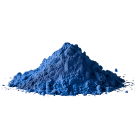 Pile of Blue Powder isolated on a transparent background