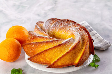 Italian traditional orange cake Chiambella