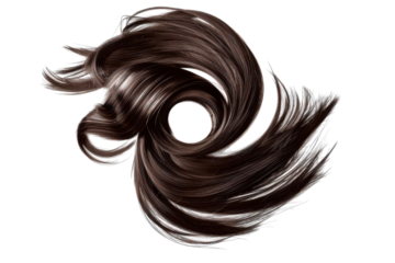 Whirling strands of luxurious dark hair dancing in the air with a soft, creative flair