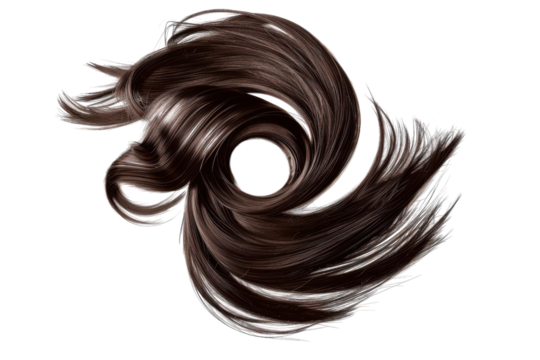 Whirling strands of luxurious dark hair dancing in the air with a soft, creative flair