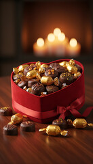 Heart-shaped box of chocolates for Valentine's Day