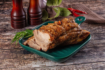 Baked pork sirloin with spices