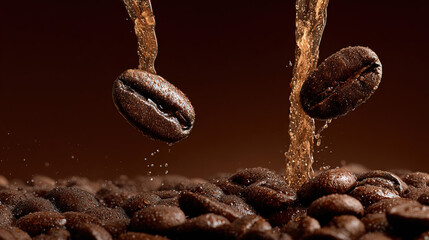 Fresh roasted coffee beans &mdash; caffeine energy concept