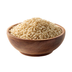 A Rustic Wooden Bowl Filled with Healthy Brown Rice for Nutrient-Rich Meals