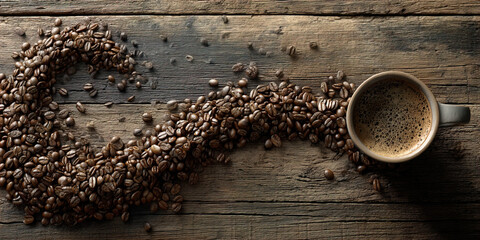 Fresh roasted coffee beans &mdash; caffeine energy concept