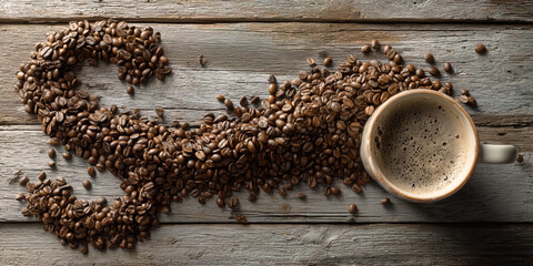 Fresh roasted coffee beans &mdash; caffeine energy concept