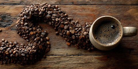 Fresh roasted coffee beans &mdash; caffeine energy concept